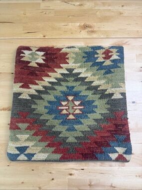 Pottery Barn Vintage Kilim Square 18” Textured Pillow Cover Southwestern Boho
